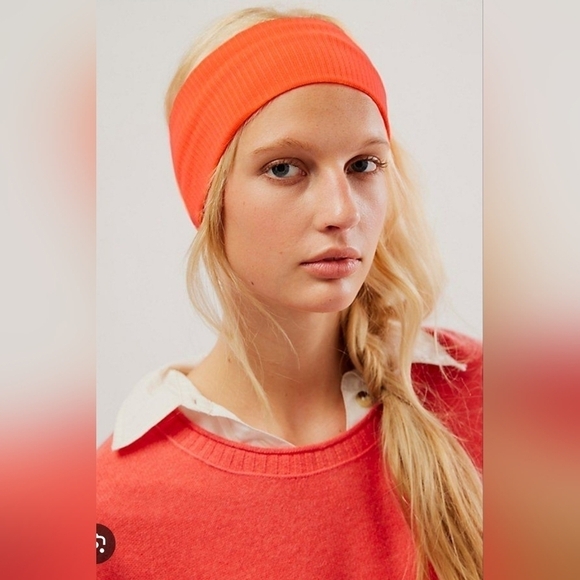 Free People Accessories - NWT Free People Super Wide Soft Headband Neon Orange